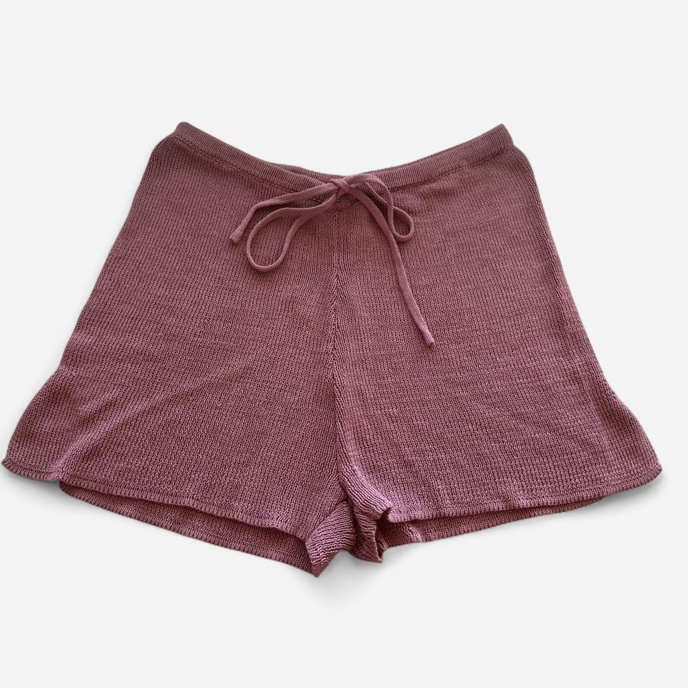 Muted red burgundy crochet shorts or swimsuit cover up